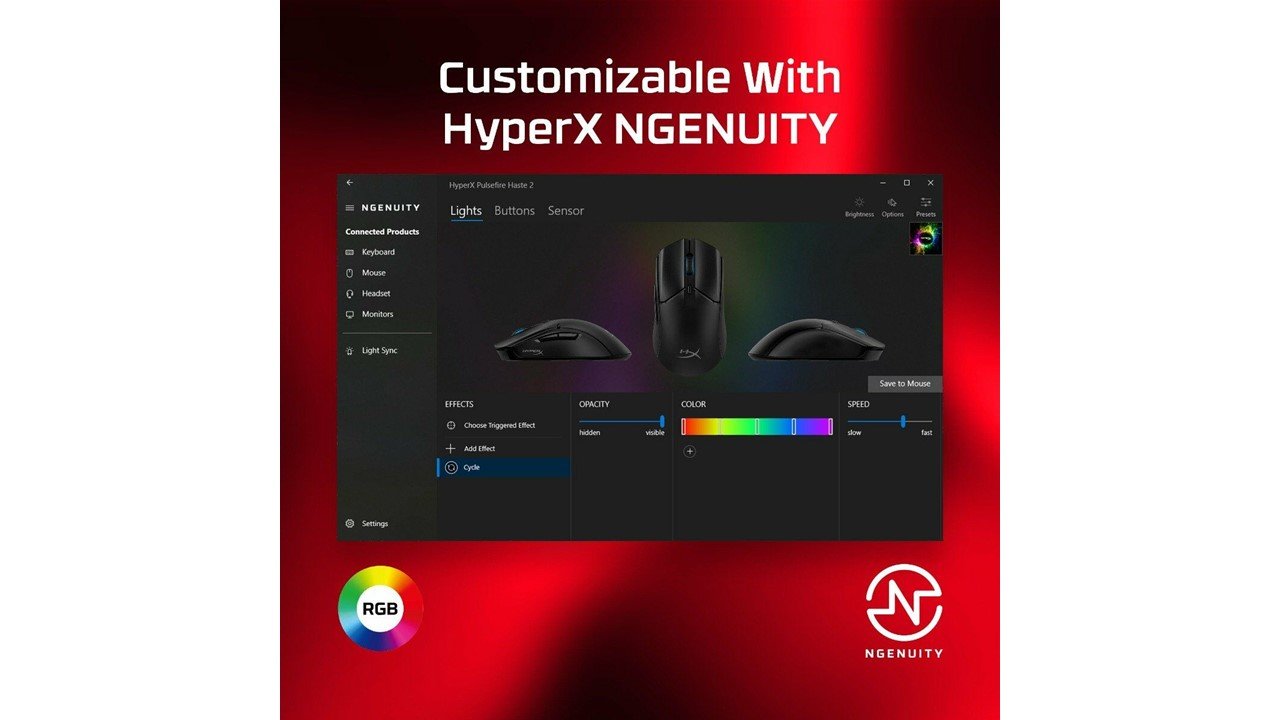 HyperX Pulsefire Haste 2 - Gaming Mouse (Black)